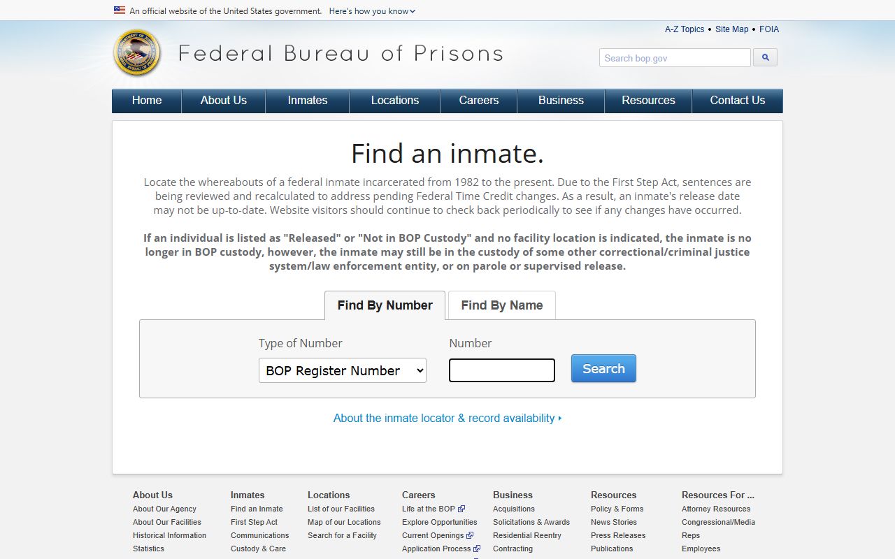 Lemhi County inmate records BOP inmate locator fields